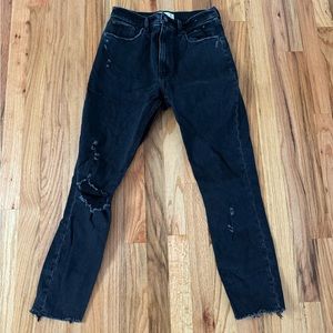Abercrombie black destroyed jeans